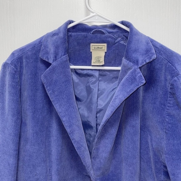 L.L. Bean Blazer Overcoat Corduroy Button Front Long Sleeve Ribbed Lined Jacket - Picture 2 of 6